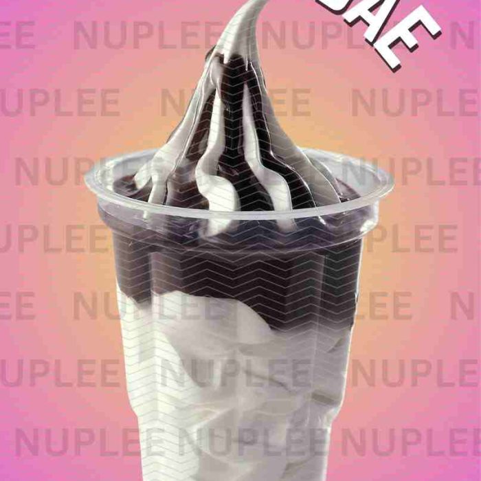 Anuncio de Sundae de vainilla con jarabe de chocolate