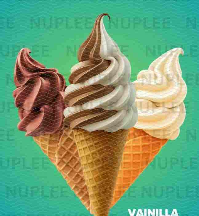 Anuncio – 3 conos waffle vainilla, chocolate y combinado