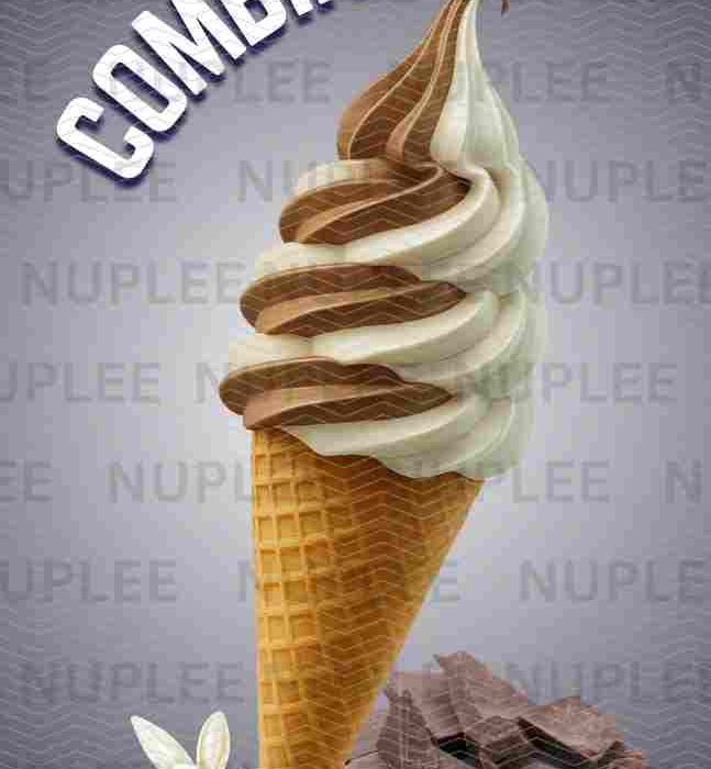 Anuncio – Helado de combinado(vainilla y chocolate) en cono waffle