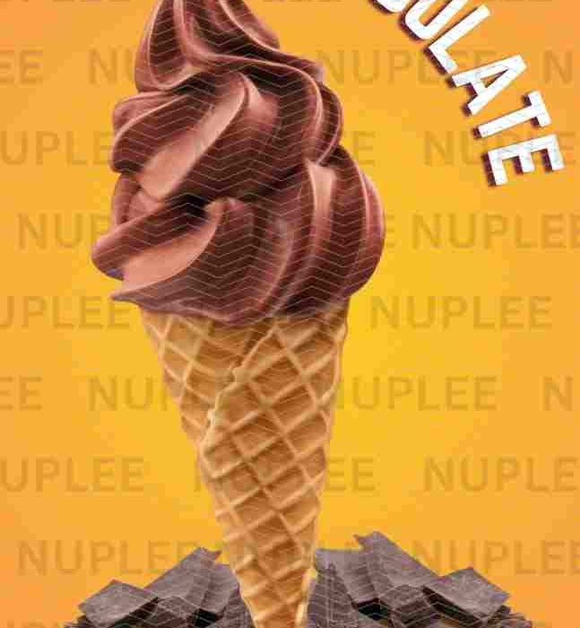 Anuncio - Helado de chocolate en cono waffle